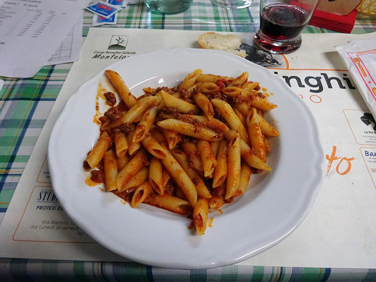 Penne with wild boar sauce