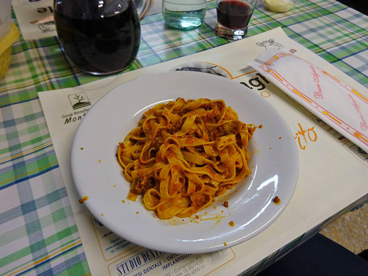 Tagliatelle with wild boar sauce